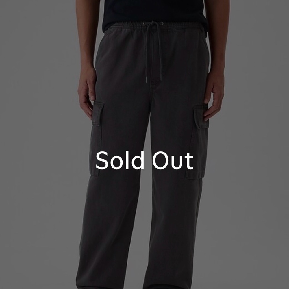 GAP Men's WASHED BLACK Cargo Pants SIZE XL